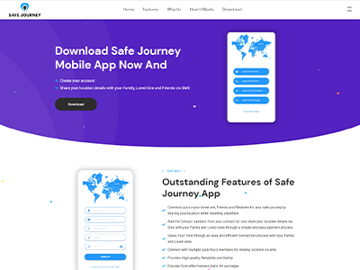 Safe Journey | App Landing Website