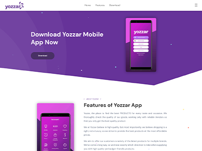 Yozzar | App Landing Website